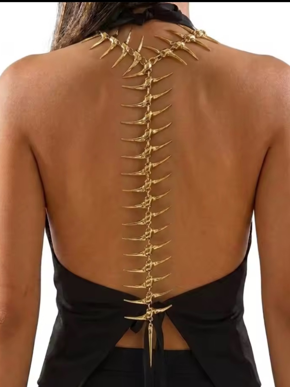 Gold Spine-Back Spike Necklace